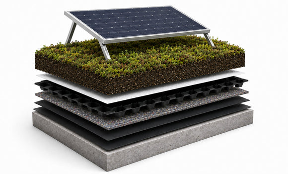 Exploded green roof assembly