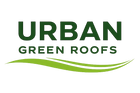 Logo for Urban Green Roofs with green text and a green line on a white background