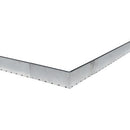 A close-up of a metallic silver aluminum corner profile with a perforated edge, shown on a plain white background.