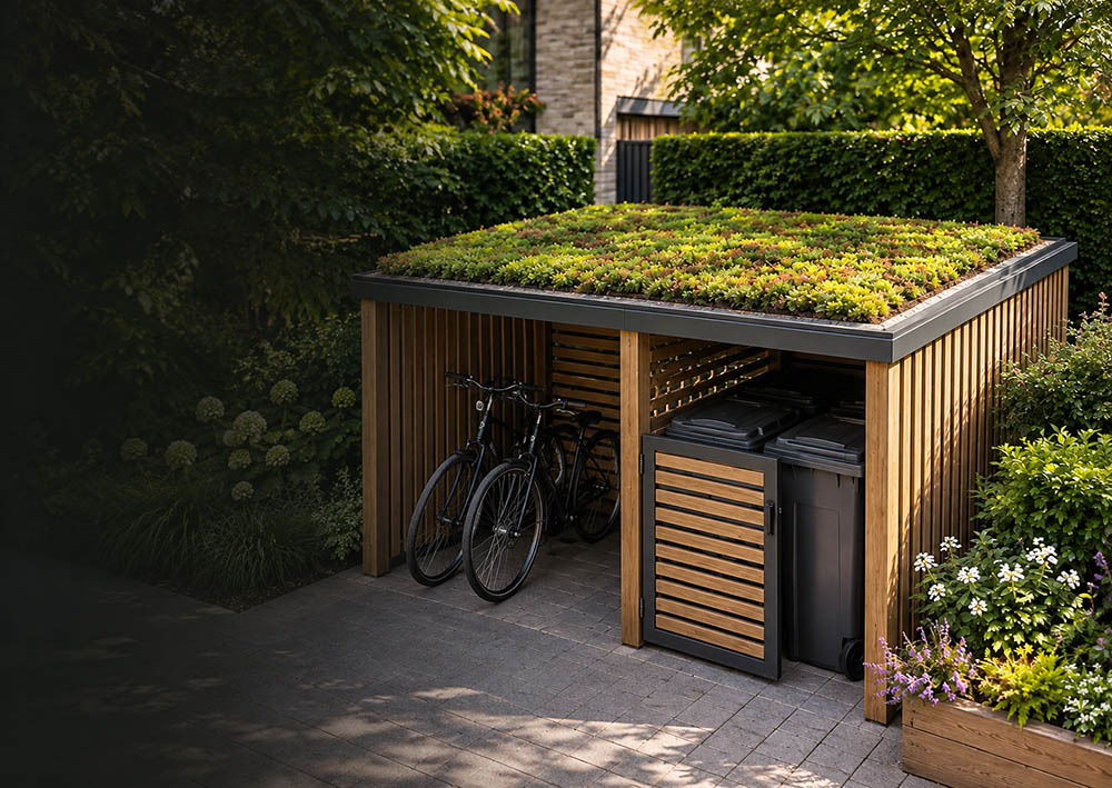 Green Roofs for Bike & Bin Stores